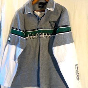 Guinness grey/green button polo shirt